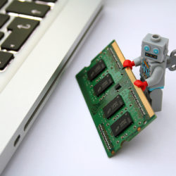 Robot holding computer chip