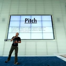 Man pitching to venture capitalists