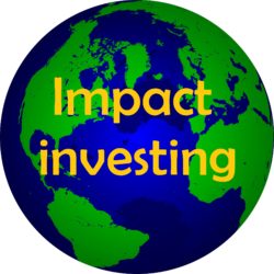 The planet with words Impact investing on top