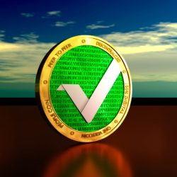 green cryptocurrency token with a checkmark