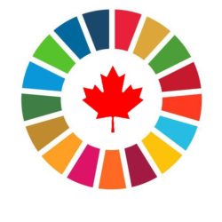 SDG circle with Canadian maple leaf in centre